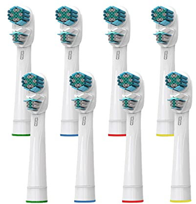 Testine di ricambio per spazzolino Oralb Dual Clean, testine generiche a doppia testina compatibili con spazzolino elettrico Oralb, 8 pezzi