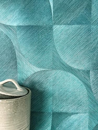 NEWROOM Papier peint Bleu Modèle Intissé - Moderne Turquoise Turquoise Ligne Parcours Géométrique
