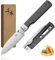 SENBON Couteau de camping 440A - En acier inoxydable - Couteau japonais pliable - Portable - Poignée en fibre de carbone