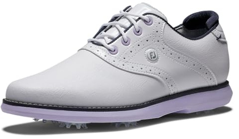 FootJoy Damen Traditions Women's Golfschuh, White Navy Purple, 41 EU