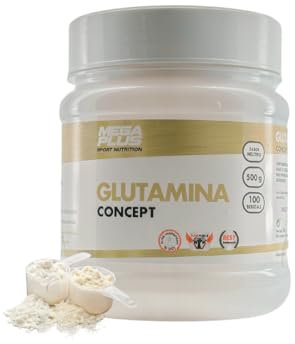 Glutamina en Polvo – Concept - Mega Plus – 500 g – Pura – Sin Aspartamo, Sin Gluten, Sin Lactosa – Ideal para Deportistas(142025)