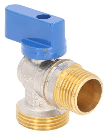 Válvula de Parada en Ángulo, G1/2 x G3/4 Rosca Macho, Válvula de Bola de Cuarto de Vuelta de Latón para Baño, Inodoro, Cocina, Ducha