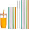 10 Stück Glasstrohalme Bunt 15cm 20cm, Bunte Strohhalme Glas, 2 Größen, Glasstrohhalme Lang, Glasstrohhalm Kurz, Wiederverwendbar Glas Strohhalm für Milchshakes, Smoothies, Cocktails, Kaffee, BPA-frei