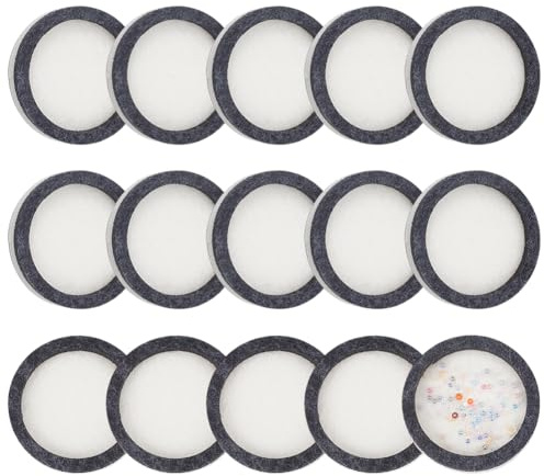 BENECREAT 15 st runda filtformade designbrädor, 39,5 mm mörkgrå filt, pärlmatta, gör-det-själv pärlbrädor, förvaringsbricka för smyckestillverkning, pärltillbehör, 8 mm tjocklek