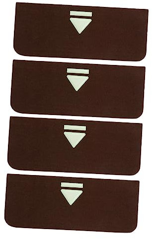 Lurrose 4 Piezas estera de la escalera de casa alfombra almohadilla de la escalera teja estera luminosa de la escalera de la flecha almohadillas para el hogar Poliéster (Poliéster) Coffee