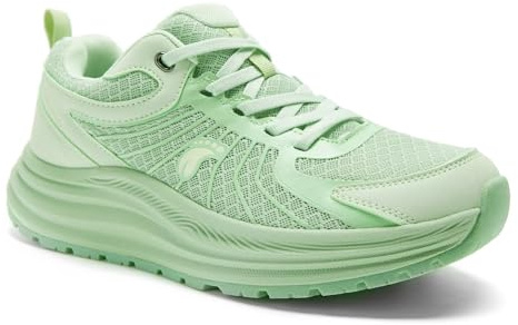 Women's Orthopedic Running Shoes: Plantar Fasciitis Hammer Toes Diabetic Pain Relief High Arch Supportive Neuropathy Heel Spur Walking Shoes, Lightweight Camping Trail Sneakers Light Green Size 7.5