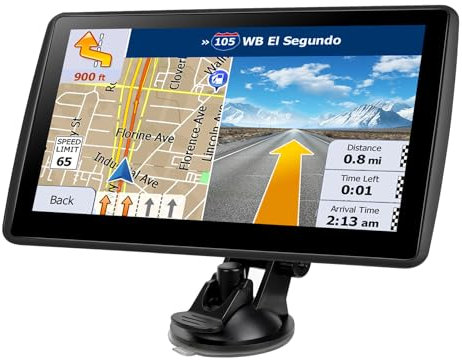 7'' GPS Navigator for Car Truck RV - Touchscreen Navigation System, 2025 North America Maps Free Lifetime Updates, Turn-by-Turn Voice Guidance, Speed & Red Light Warning, GPS Navigation for All Cars