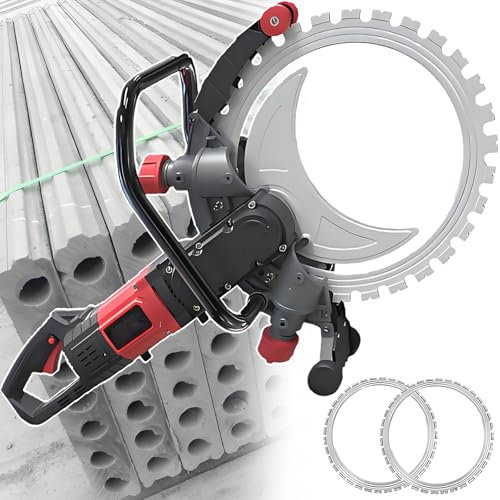 ErShangMao Heavy-Duty Electric Concrete Circular Saw - 8900w Copper Motor for Fast Masonry Cutting,Multi-angle Rollers & Temperature Control for Granite/Concrete Wall Chaser