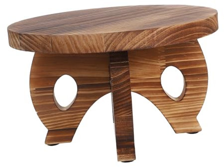 Luxshiny Supporto per Piante in Legno Rotondo Base Espositiva per Vasi Adatto Soggiorno Camera da Ufficio Protezione Pavimento Materiale Durevole
