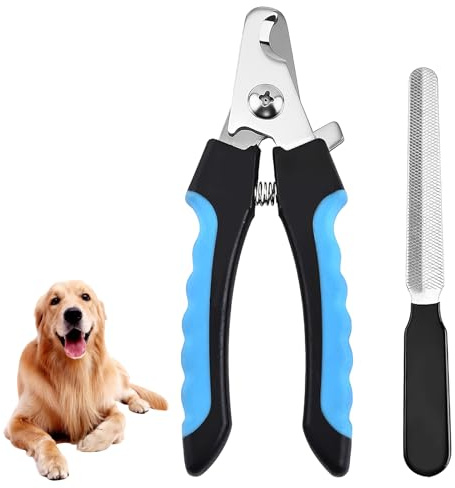 DmDoyy Krallenschere Für Hunde Und Katzen Mit Nagelfeile, Edelstahl Krallenzange, Profi Krallenschere Mit Sicherheitsschutz, Haustiere Nagelknipser Groß Für Alle Rassen (klein, Mittelgroß, Groß)