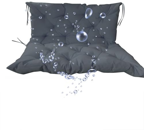 Extra Lar - Coussin de jardin imperméable - 150 x 100 cm - Pour mobilier d'extérieur - Soutien dorsal confortable pour banc de jardin et balançoire hollywoodienne