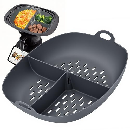 SelfTek Pellicola Permanente per Bimby TM7, Carta da Forno Riutilizzabile in Silicone Di Alta Qualità Riutilizzabile, Resistente Al Calore e Antiaderente, Grande Capacità 4,5L, Grigio