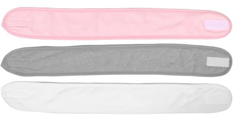 Uonlytech Lot de 3 Bandeaux Double Couche en Tissu Doux et Respirant, Bandeaux Ajustables pour Maquillage et Soins du Visage, Serviettes de Tête pour Sport, Yoga et Soins Post-partum
