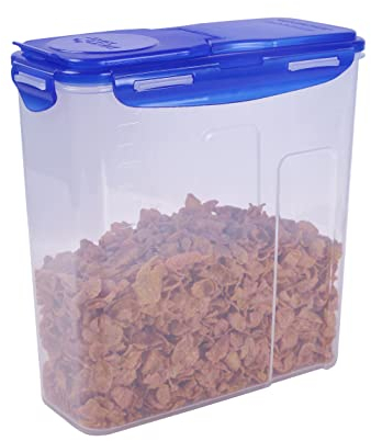 LocknLock Cereal Storage Containers 3.9 Litre - Airtight Cereal Dispenser with 4-Sided Lockable Lid, Dishwasher Safe Food Storage Container