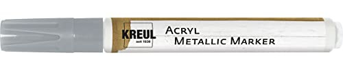 KREUL 46262 - Acrylique Metallic Marker Medium, avec pointe ogive env. 2-4 mm, argent, peinture acrylique permanente avec effet métallique, pour des accents filigranes