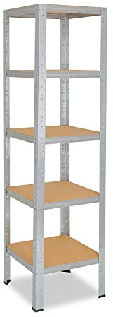 shelfplaza® 180x45x45cm HOME Schwerlastregal verzinkt/Metallregal mit 5 Böden/Kellerregal Metall, Garagenregal, Werkstattregal oder Regal Lagerregal/Steckregal Metall mit 175kg Tragkraft