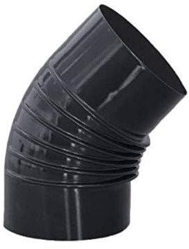 Codo 45° en color negro vitrificado 900°C-Ø120 mm - para conductos de estufas y chimeneas