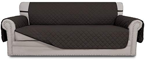 Easy-Going Reversible Couch Cover, 3 Cushion Sofa, Chocolate/Chocolate
