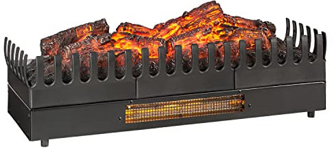 Klarstein Electric Fireplace, Electric Log Burner Indoor, 2000W Electric Fire Free Standing Flame Electric Fire Place with LED Flame Effect, Fake Fireplace, Remote Control, Adjustable Thermostat Timer