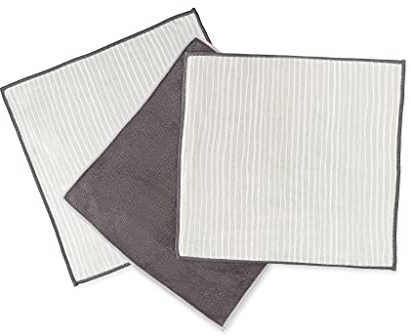 Full Circle Renew Collection All-Purpose Recycled Microfiber Cloths, Set of 3, Stripes Print