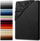 Julido Spannbettlaken 140x200 cm, Jersey Baumwolle, Schwarz, Betttuch mit Gummizug, Oeko-Tex Standard 100, hautsympathisch und atmungsaktiv