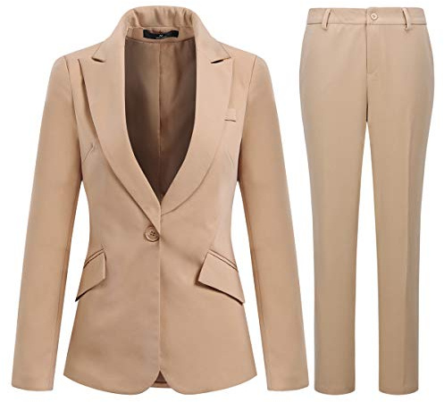 YYNUDA Traje de mujer, traje de negocios, ajustado, blazer elegante con pantalón de traje/falda para primavera verano, S