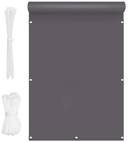 Balcony Privacy Screen 0.85x3.5m Balcony Cover Screening Shade Netting UV Protection Waterproof with Eyelets Nylon Cable Ties and Cord for Yard Lawn Pergola Decking Pool, Dark Gray