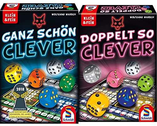 Schmidt Spiele 49340 Ganz Schön Clever, Würfelspiel aus der Serie Klein & Fein, bunt & 49357 Doppelt so clever, Würfelspiel aus der Serie Klein & Fein, bunt