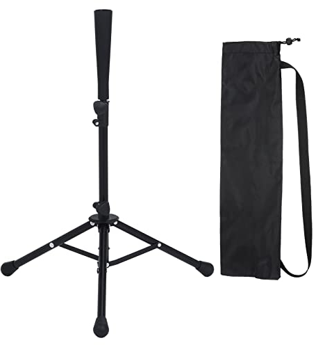 PATIKIL Reisen Baseball Schlagen T Tragbare Baseball T Einstellbare Höhe 25 bis 41 Stativ Softball T Stand für Hitting Training Übung Schwarz
