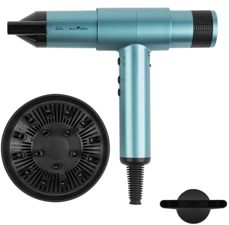 JATA JBSC5577 - Secador Pelo Profesional Iónico 2000 W. Marco Aldany. Motor BLDC 110.000 rpm. Secado rápido. Control de temperatura y de velocidad del aire. Cabello sano, brillante, sin encrespamiento