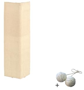 Rohrschneider Kratzecke für Katzen mit Spielball - Gr. 1 - Robustes Sisal und Plüsch, Einfach zu Befestigen