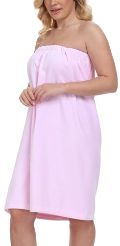 Trek Forte Saunatuch Damen Bademantel Saunakilt Saunasarong 100% Baumwolle mit Gummizug und Klettverschluss