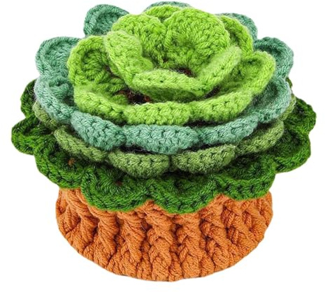 Walopola virkade underläggsset, virkade underlägg | handgjord dryckesmatta estetiskt skrivbordsunderlägg – 6 underlägg i ett blomkruka-virkade startpaket,