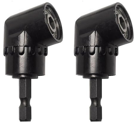 DEFIYEAR 2 Pcs 105° Right Angle Drill Attachment, Right Angle Adapter with Magnetic Drill Bit Holder, 1/4 Inch Drill Bit Attachments for Power Screwdrivers in Narrow Workspaces