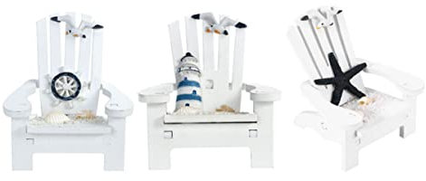 Cabilock 3pezzi Sedie Da Spiaggia in Miniatura in Legno Decorazioni Per Case in Miniatura Accessori Per Case Delle Bambole Sedia Da Spiaggia Forniture Per in
