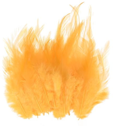 M METERXITY 300-pack sadel hackle tupp fjäder, 8-15 cm / 3-6 tum bulk naturliga fluffiga fjädrar för hantverk/bröllop/drömfångare/gör-det-själv-hantverksdekorationer [gyllene]