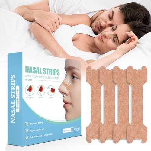 Aysoi Anti Snoring Nasal Strips - Drug-Free Breathing Aid with Dual Elastic Bands, Breathable Non-Woven Fabric for All-Night Comfort