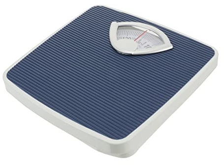 Didiseaon Extra-Large Dial Mechanical Weight Scale Non-Slip Mat Bathroom Body Scale 10.23 Inches Length for Home Restroom Use Seniors No Battery Required Accurate Analog Heavy Duty Capacity Blue