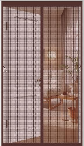 Zanzariera Magnetica 90 x 215 cm Zanzariera Magnetica per Porte Anti Zanzare Mosche Insetti Facile da Installare Zanzariere Magnetiche per Porte Finestre, Marrone