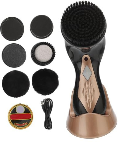 MAJORMENCH Electric Shoe Polisher Kit with Replacement Brushes Portable Leather Care Tool for Effortless Shoe Cleaning and Shining for Shoes Bags and Sofas Stylish present Option