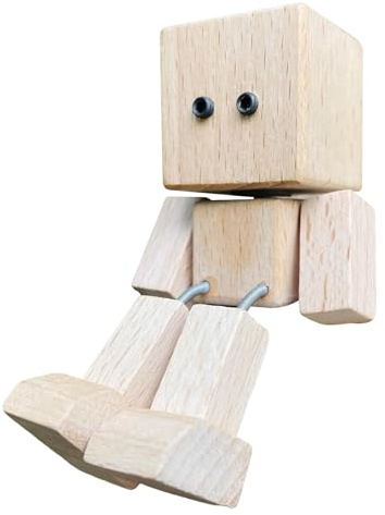 Figurine en bois | Figure en bois pour voiture | Figure avec Base Magnétique Oscille Naturellement Décoration Bureau Maison Anniversaire