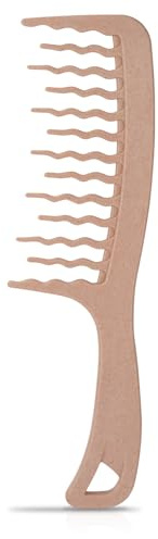 AUYAO Peigne Dents Larges, Peigne en Paille Cheveux Bouclés Démêlante pour Homme Femme, Peigne Grosse Dent Tous Types de Cheveuxm, Peigne Boucle, Brosse Antistatique, Peigne Écologique Demelant