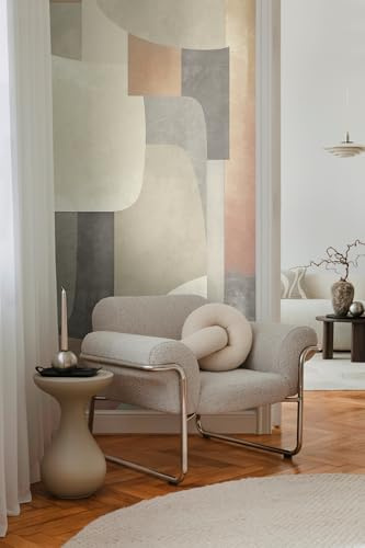 Livingwalls carta da parati moderna – fotomurale con design astratto in grigio, arancione, marrone – vlies grafico astratto 8,80 m x 0,53 m – collezione COSMOPLITAN – 791454