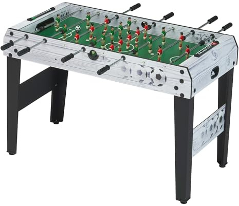 Babyfoot Junior, Gris, Bois MDF, Barres Télescopiques, 119 x 94.5 x 81 cm, 2-4 Joueurs