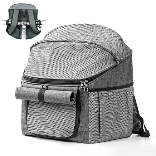 Dog Bike Basket, 4 in 1 Bicycle Baskets with Handlebar Adapter, Backpack, Shoulder Bag, and Car Travel Carrier, Breathable Pet Carrier
