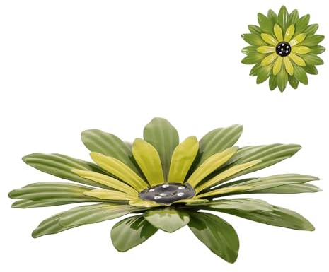 Genérico Decoración de Pared de Flores de Hierro Verde Musgo, Adorno Metálico Vintage para Jardín y Patio, Decoración Colgante Artística Resistente para Exteriores, Ornamento Floral Mural