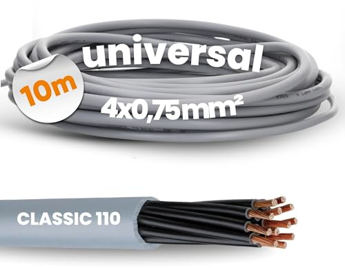 10 Meter Lapp 1119804 Ölflex Classic 110 PVC-Steuerleitung 4x0,75 mm² ohne grün-gelben Schutzleiter I Steuerkabel 4 adrig I Kabel 4 adrig