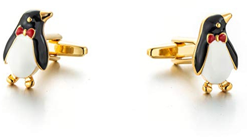 Manschettenknöpfe für Herren, Golden Animal Pinguin Schöne Neuheit Kupfer Manschette Schnalle, Sparkly Geschenk Modisches Shirt Zubehör Für Buchhalter Boss Business Hochzeit Prom Offizieller Anlaß