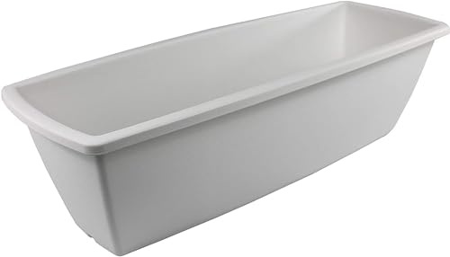 Iris Ohyama, Pflanzentopf, Rechteckige Pflanzgefäße mit Wasserableitungs- und -aufbewahrungssystem für die Gartenarbeit - Rectangle Plant Pot 650, Weiß