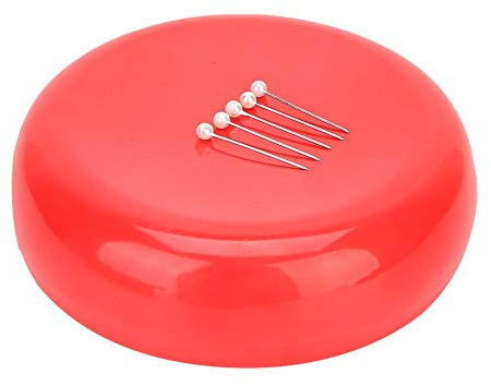 Outbit Rundes Magnetnadelkissen - Rundes Magnetnadelkissen Nähnadelhalter Aufbewahrungskoffer Haushaltsbedarf Geeignet für alle Arten von Nähnadeln (rot)